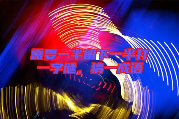 需要一半留下一半打一字謎,猜一成語