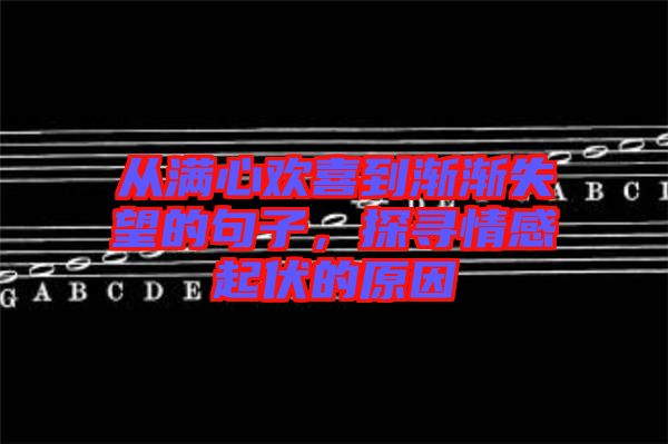從滿心歡喜到漸漸失望的句子,探尋情感起伏的原因