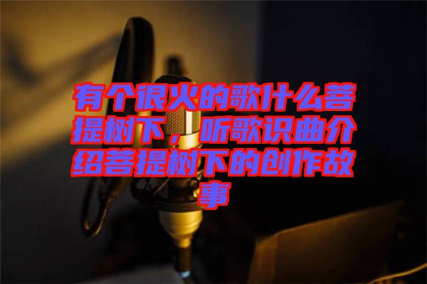 有個很火的歌什么菩提樹下，聽歌識曲介紹菩提樹下的創作故事