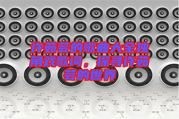 許茹蕓的歌曲大全獨(dú)角戲歌詞，探尋許茹蕓的世界