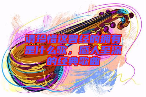 請珍惜這曾經(jīng)的擁有是什么歌,感人至深的經(jīng)典歌曲