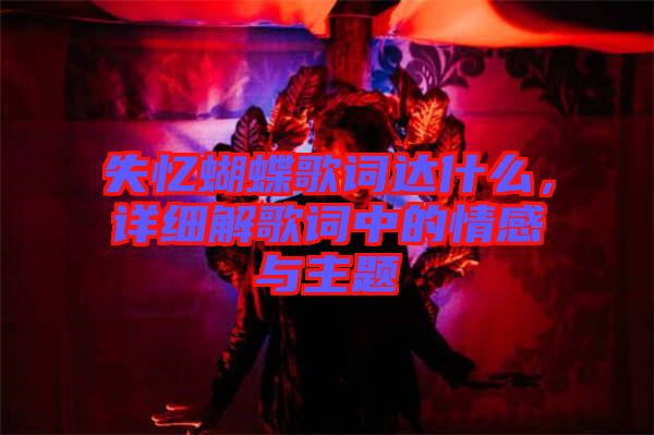 失憶蝴蝶歌詞達什么，詳細解歌詞中的情感與主題