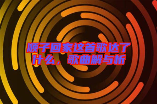 順子回家這首歌達了什么，歌曲解與析