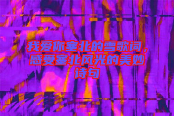 我愛你塞北的雪歌詞，感受塞北風(fēng)光的美妙詩句