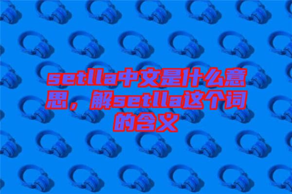 setlla中文是什么意思，解setlla這個詞的含義