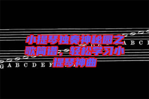 小提琴獨(dú)奏神秘園之歌簡(jiǎn)譜,輕松學(xué)習(xí)小提琴神曲