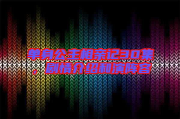 單身公主相親記30集，劇情介紹和演陣容