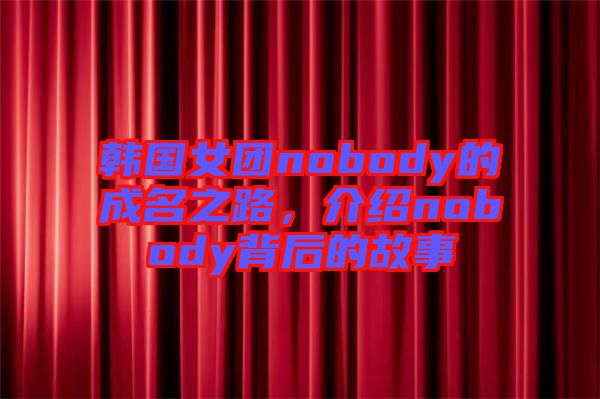韓國女團nobody的成名之路，介紹nobody背后的故事