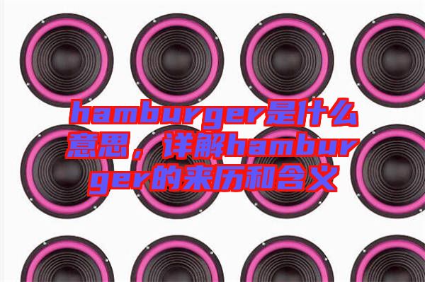 hamburger是什么意思，詳解hamburger的來歷和含義