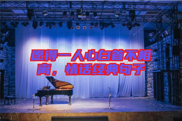 愿得一人心白首不相離,情話經典句子
