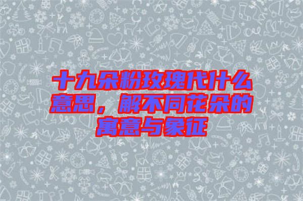 十九朵粉玫瑰代什么意思,解不同花朵的寓意與象征