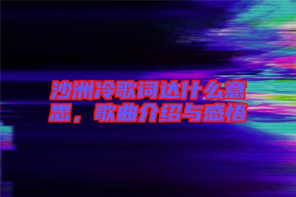 沙洲冷歌詞達什么意思,歌曲介紹與感悟