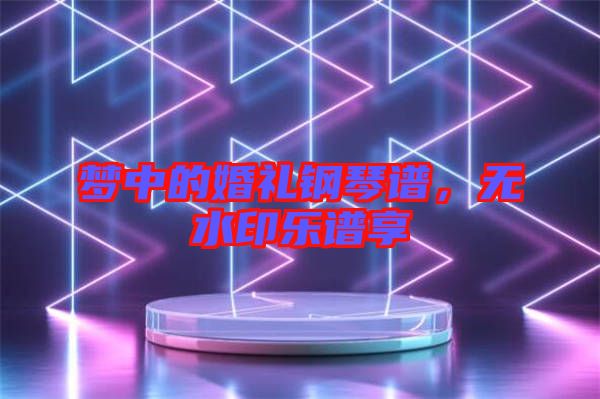 夢中的婚禮鋼琴譜，無水印樂譜享