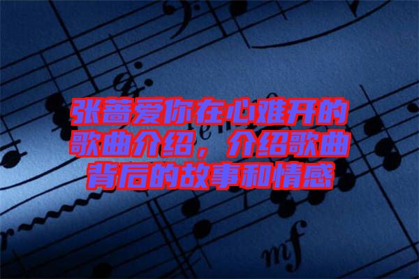 張薔愛你在心難開的歌曲介紹，介紹歌曲背后的故事和情感