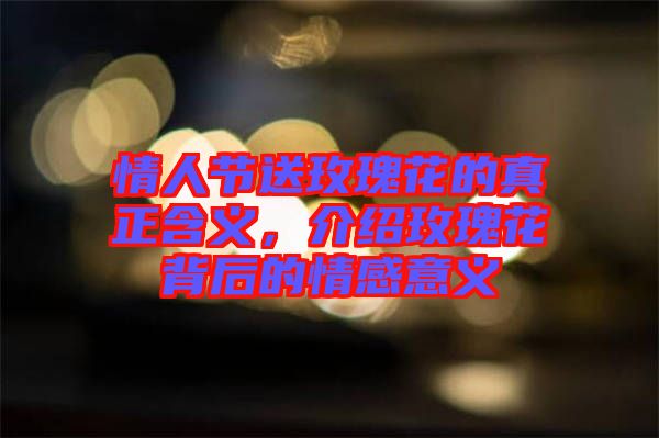 情人節送玫瑰花的真正含義，介紹玫瑰花背后的情感意義