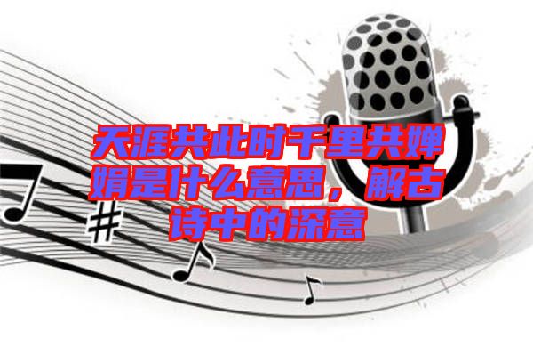 天涯共此時千里共嬋娟是什么意思，解古詩中的深意