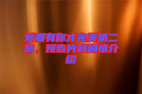 愛要有你才完美第二部，預(yù)告片和劇情介紹