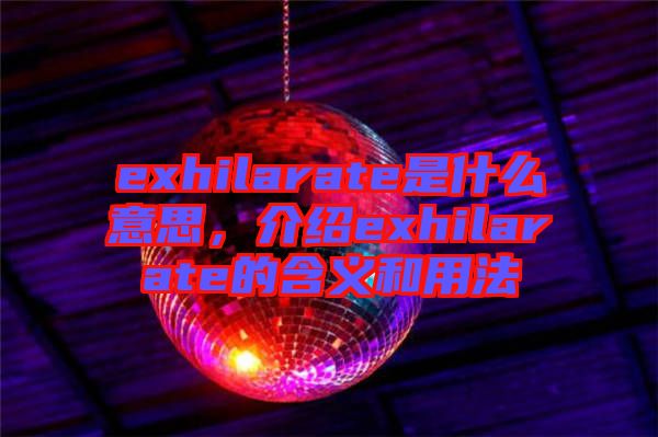 exhilarate是什么意思，介紹exhilarate的含義和用法