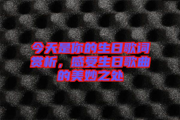 今天是你的生日歌詞賞析，感受生日歌曲的美妙之處