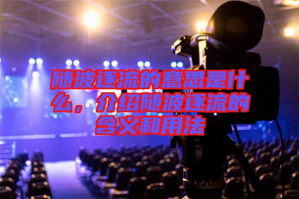 隨波逐流的意思是什么,介紹隨波逐流的含義和用法