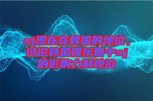 sj現(xiàn)在在韓國(guó)的地位，討論韓國(guó)娛樂圈中sj的影響力和地位