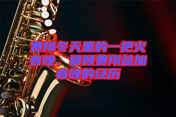 費翔冬天里的一把火春晚,回顧費翔參加春晚的經歷