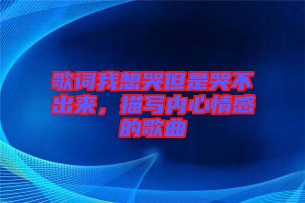 歌詞我想哭但是哭不出來,描寫內(nèi)心情感的歌曲