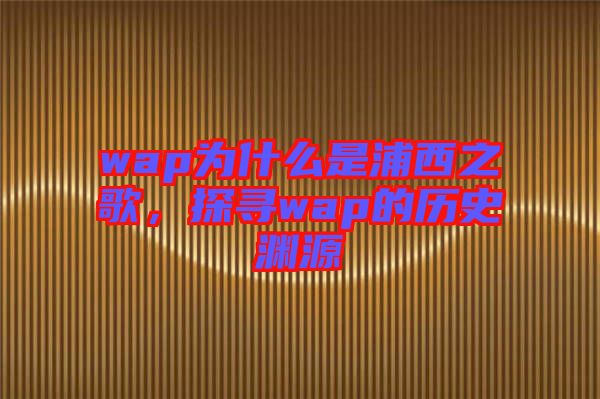 wap為什么是浦西之歌,探尋wap的歷史淵源