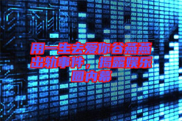 用一生去愛你谷燕燕出軌事件，揭露娛樂圈內幕