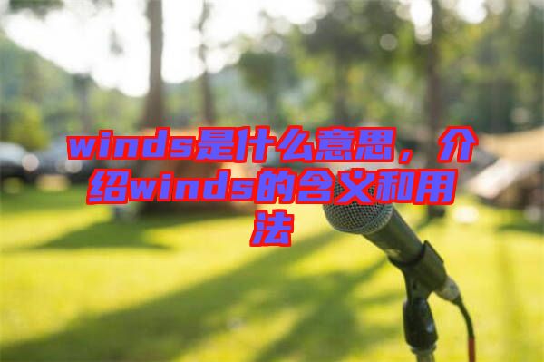 winds是什么意思，介紹winds的含義和用法