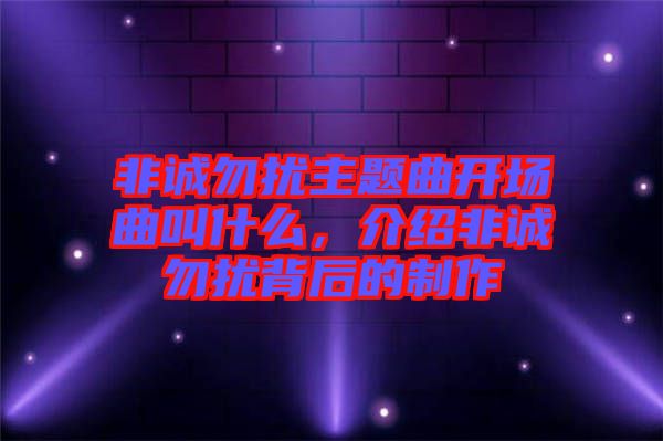 非誠勿擾主題曲開場曲叫什么，介紹非誠勿擾背后的制作