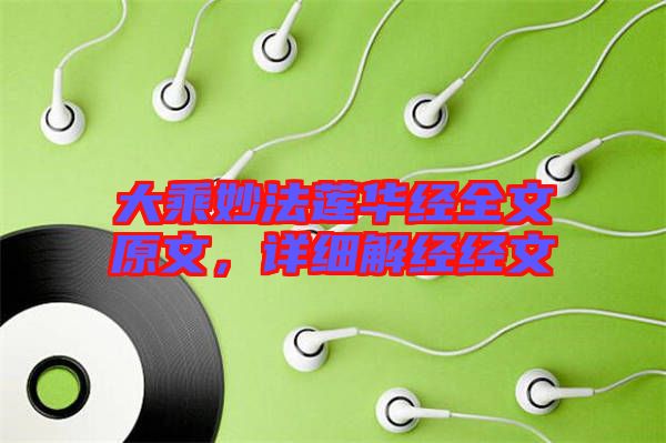 大乘妙法蓮華經(jīng)全文原文,詳細(xì)解經(jīng)經(jīng)文