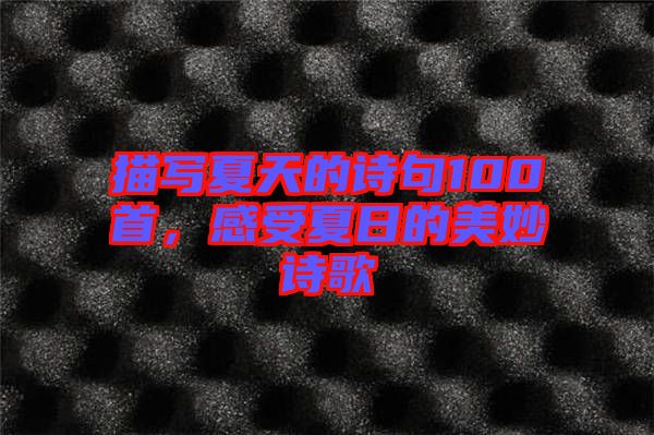 描寫夏天的詩句100首,感受夏日的美妙詩歌