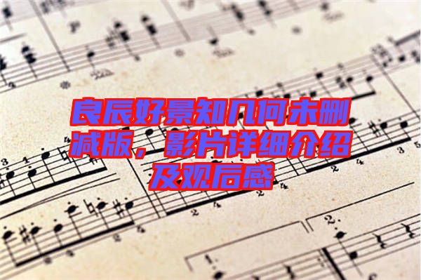 良辰好景知幾何未刪減版,影片詳細介紹及觀后感