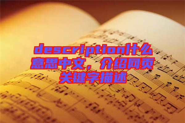 description什么意思中文,介紹網頁關鍵字描述