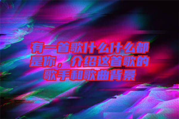 有一首歌什么什么都是你，介紹這首歌的歌手和歌曲背景