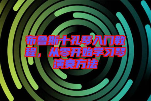 布魯斯十孔琴入門教程,從零開始學(xué)習(xí)琴演奏方法