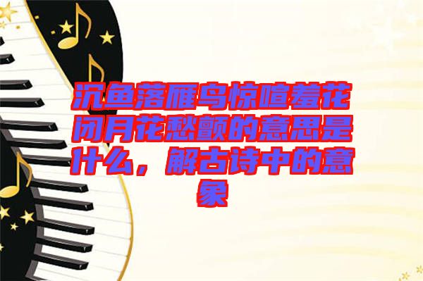 沉魚落雁鳥驚喧羞花閉月花愁顫的意思是什么,解古詩中的意象
