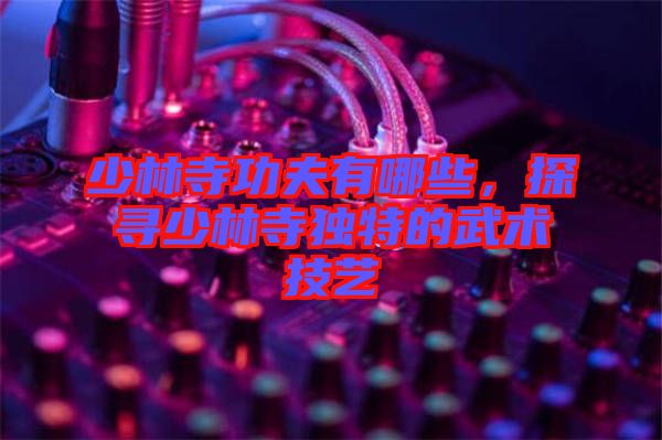 少林寺功夫有哪些，探尋少林寺獨特的武術(shù)技藝