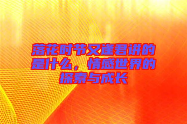 落花時(shí)節(jié)又逢君講的是什么,情感世界的探索與成長(zhǎng)