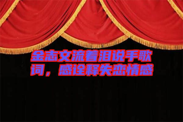 金志文流著淚說手歌詞,感詮釋失戀情感