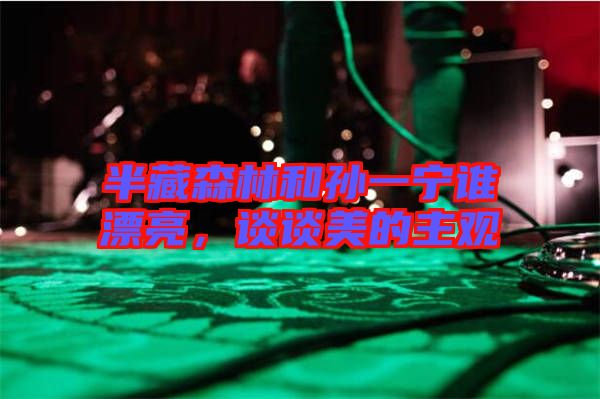 半藏森林和孫一寧誰漂亮,談談美的主觀