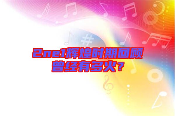 2ne1輝煌時(shí)期回顧曾經(jīng)有多火？