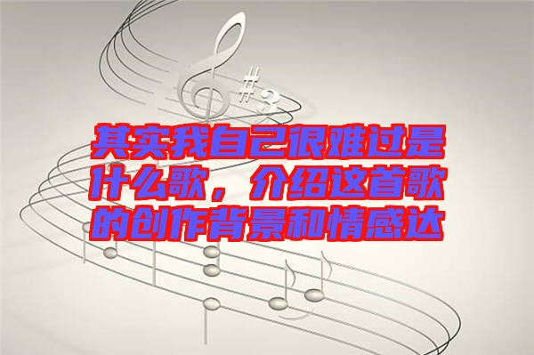 其實我自己很難過是什么歌,介紹這首歌的創作背景和情感達