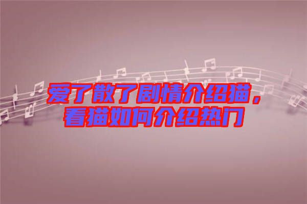 愛了散了劇情介紹貓，看貓如何介紹熱門