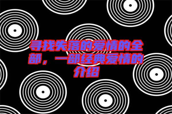 尋找失落的愛情的全部，一部經典愛情的介紹