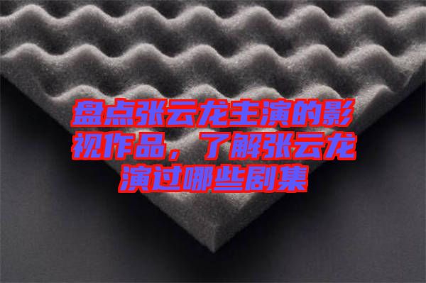 盤點張云龍主演的影視作品,了解張云龍演過哪些劇集