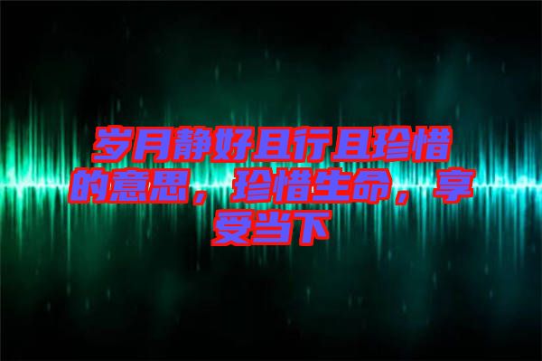 歲月靜好且行且珍惜的意思，珍惜生命，享受當下