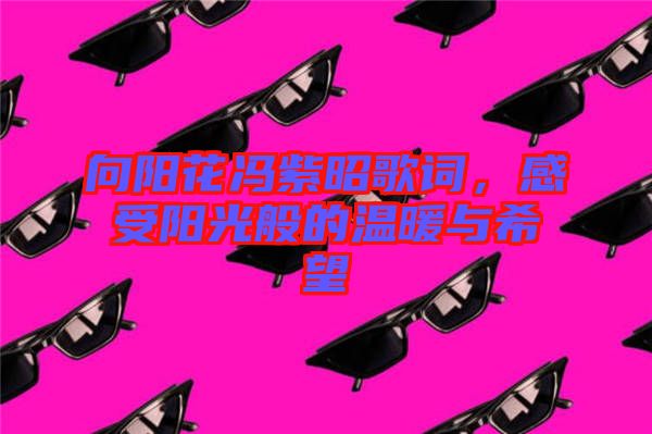 向陽(yáng)花馮紫昭歌詞,感受陽(yáng)光般的溫暖與希望