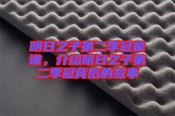 明日之子第二季冠是誰，介紹明日之子第二季冠背后的故事